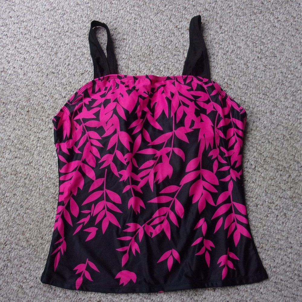 Women's Tankini Set Pink Leaves
